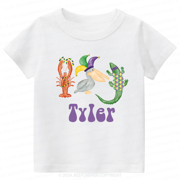 Personalized Mardi Gras Toddler&Kids Tees