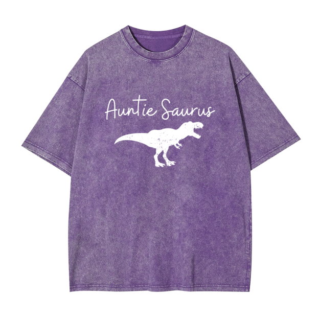 Personalized Saurus Rex Aunt Washed Tees