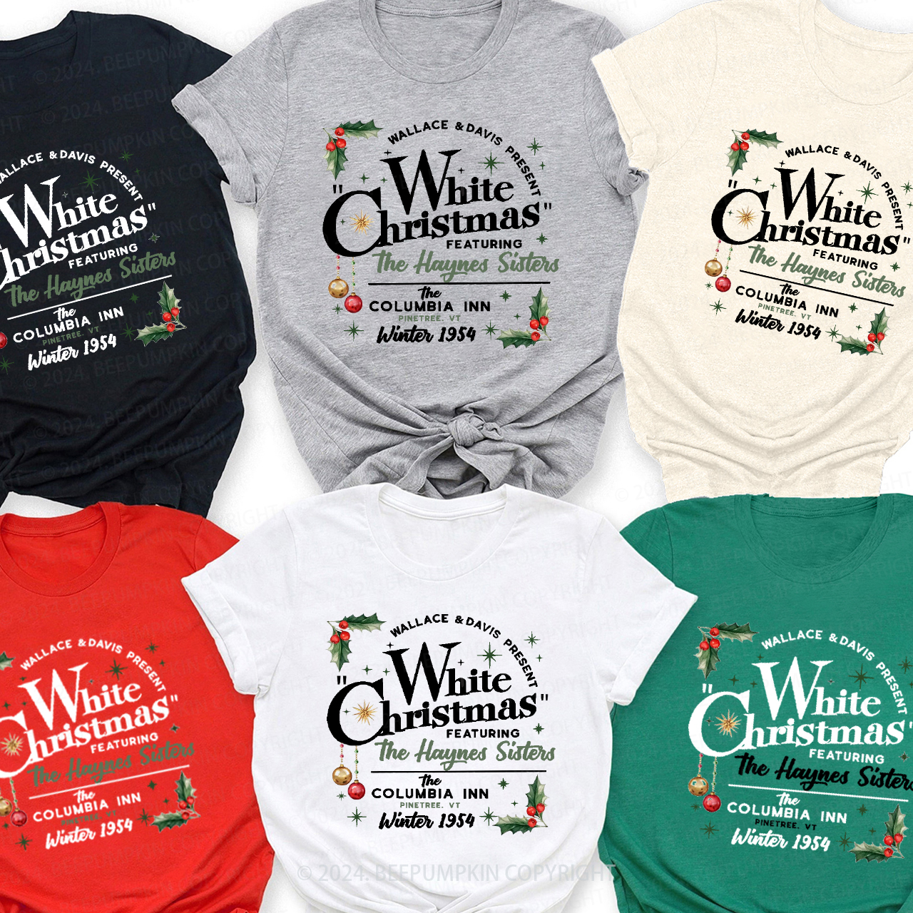 White Christmas Movie Retro Matching Tees