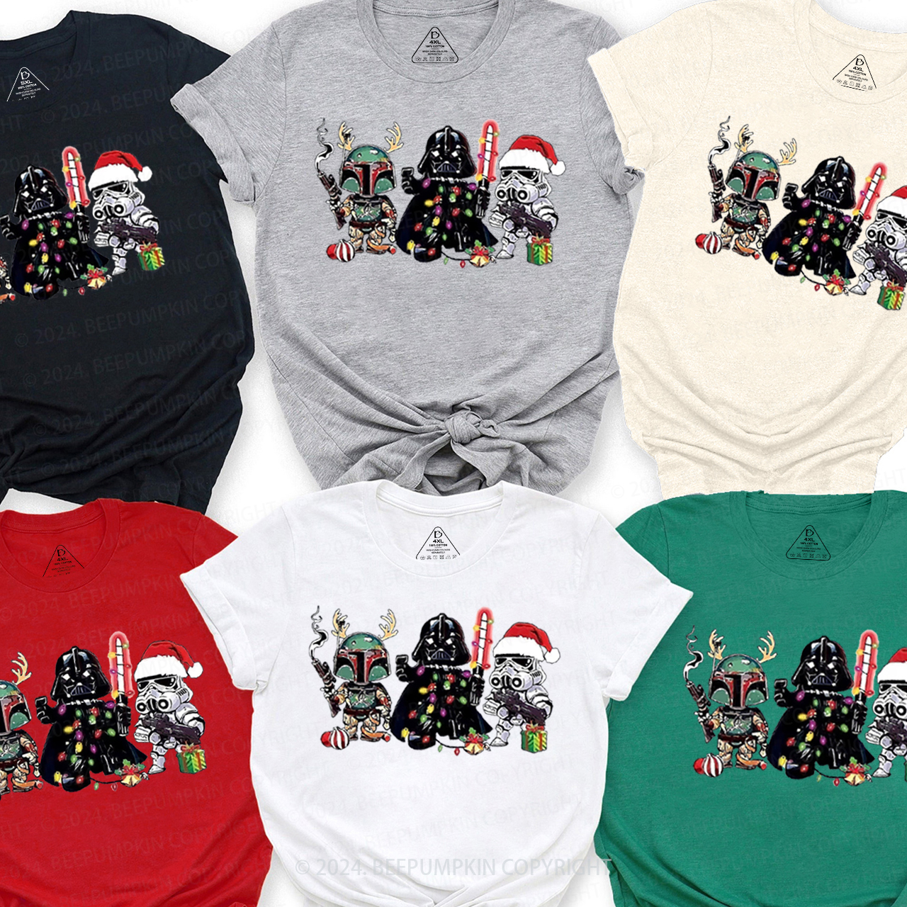 Cute Characters Christmas Matching T-Shirts