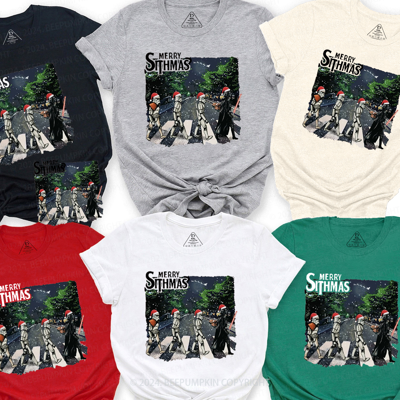 Interesting Street Scene Christmas Matching T-Shirts