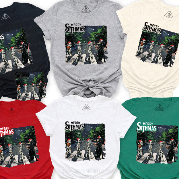 Interesting Street Scene Christmas Matching T-Shirts