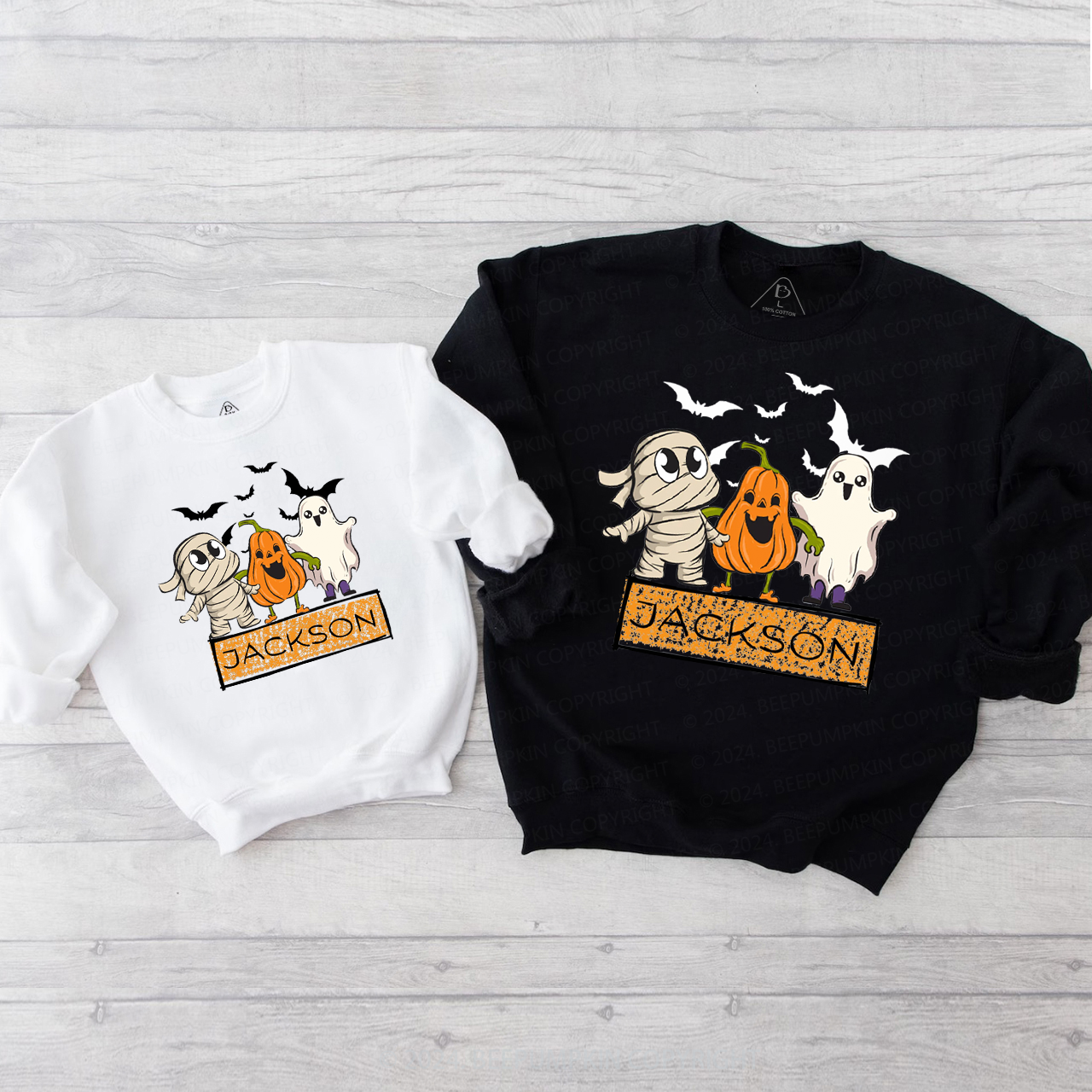 Personalized Name Halloween Bandage Family Matching Sweatshirt
