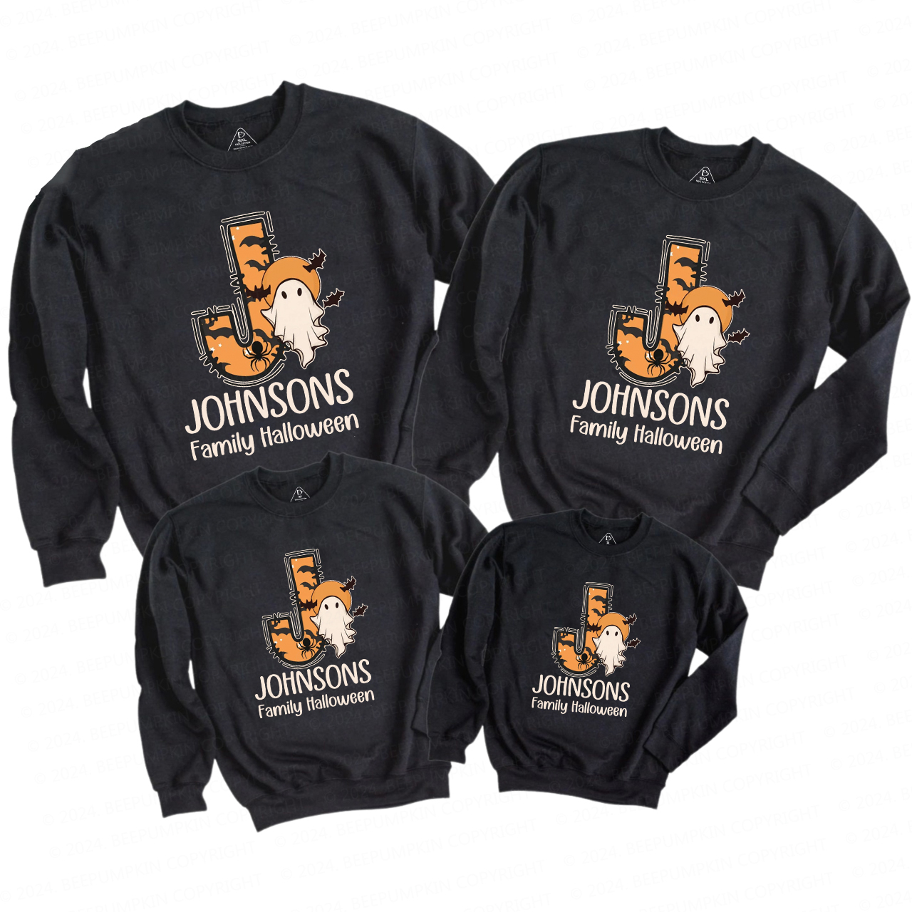 Personalized Halloween Ghost Name Family Matching Sweatshirt