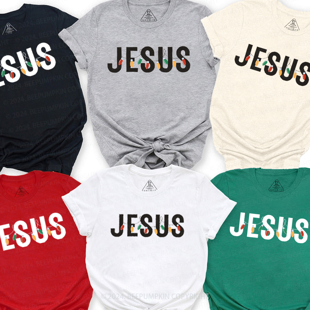 Jesus Christmas Light Family Matching T-Shirts