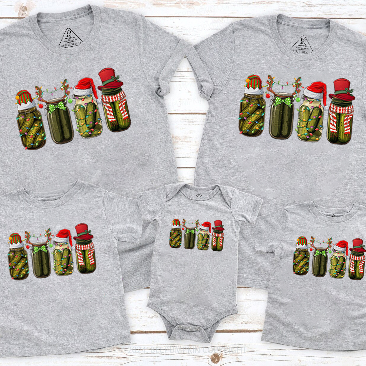 Funny Christmas Pickle Family Matching T-Shirts