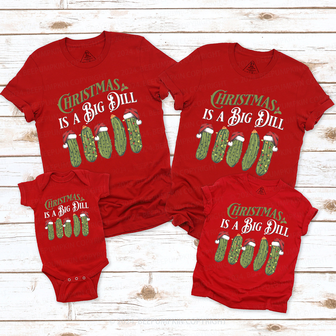 Retro Christmas Is A Big Dill Pickle Family Matching T-Shirts
