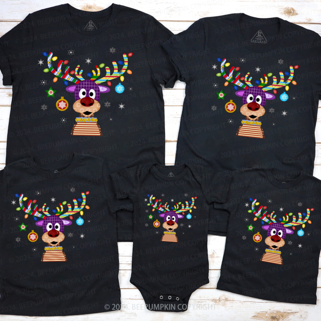 Reindeer Christmas Family Matching T-Shirts Beepumpkin