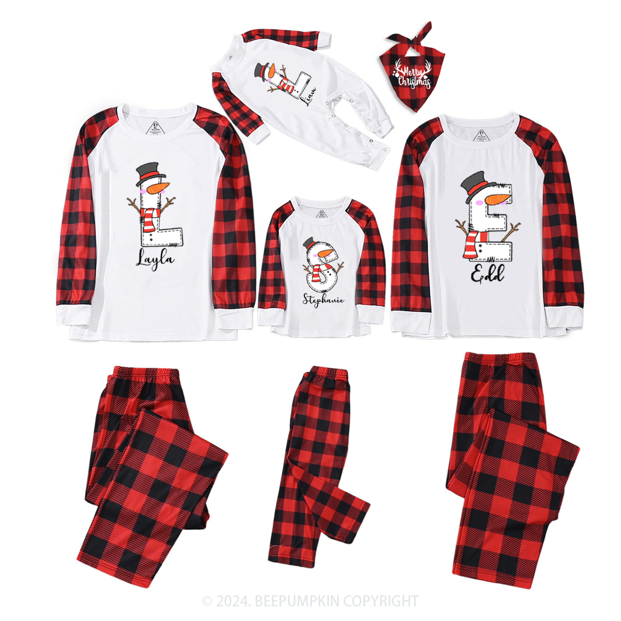 Snowman Matching Pajamas Beepumpkin