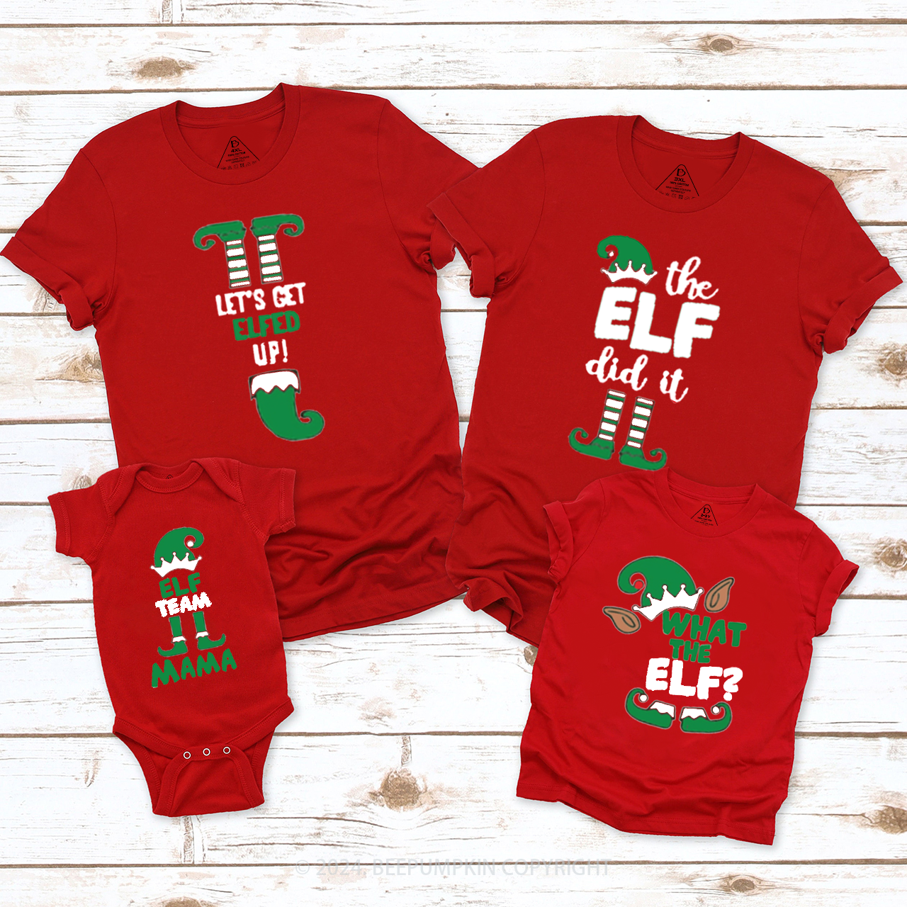 Elf Christmas Bundle Matching T-Shirts Beepumpkin