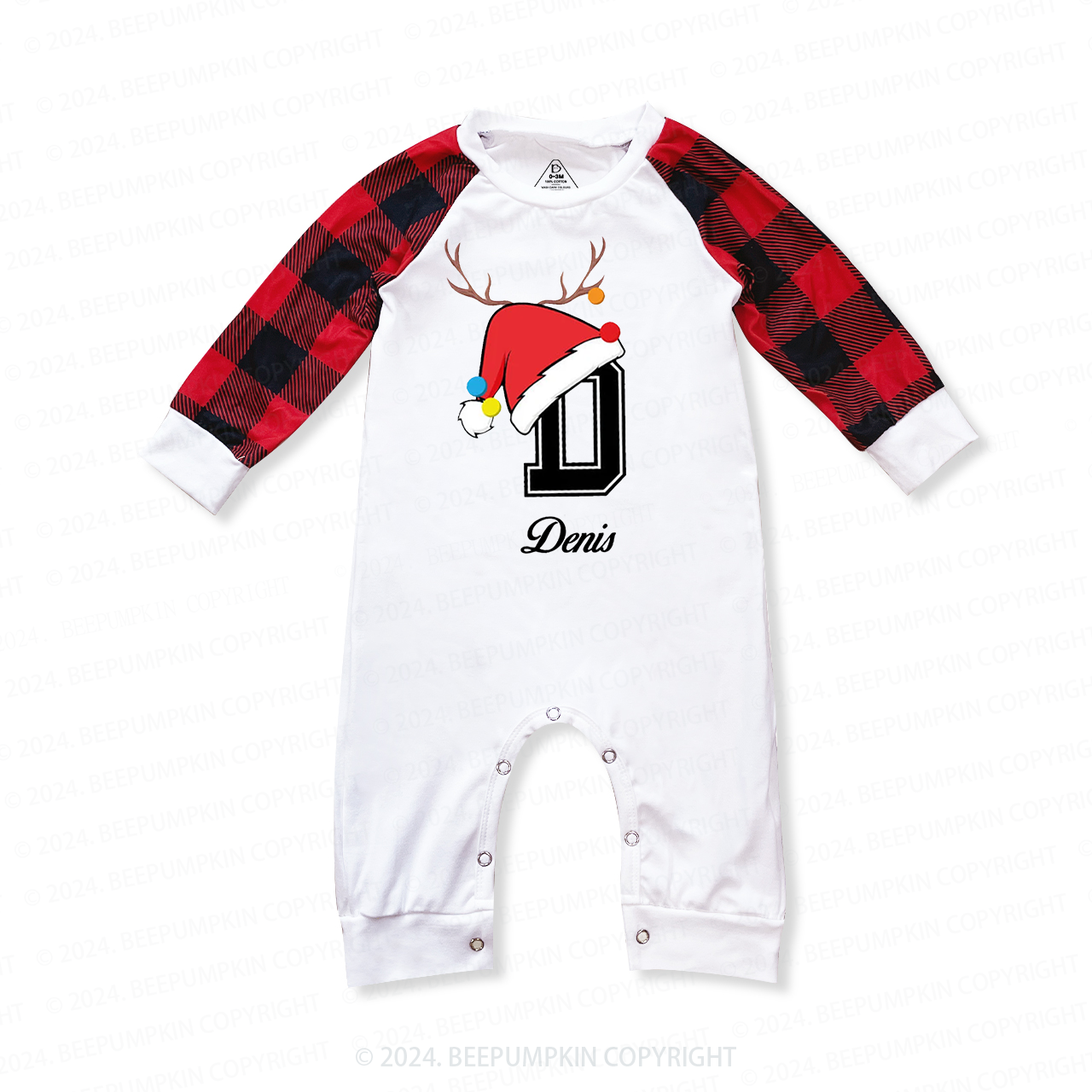 Personalized Christmas Hat Name Initial Family Matching Pajamas Beepumpkin