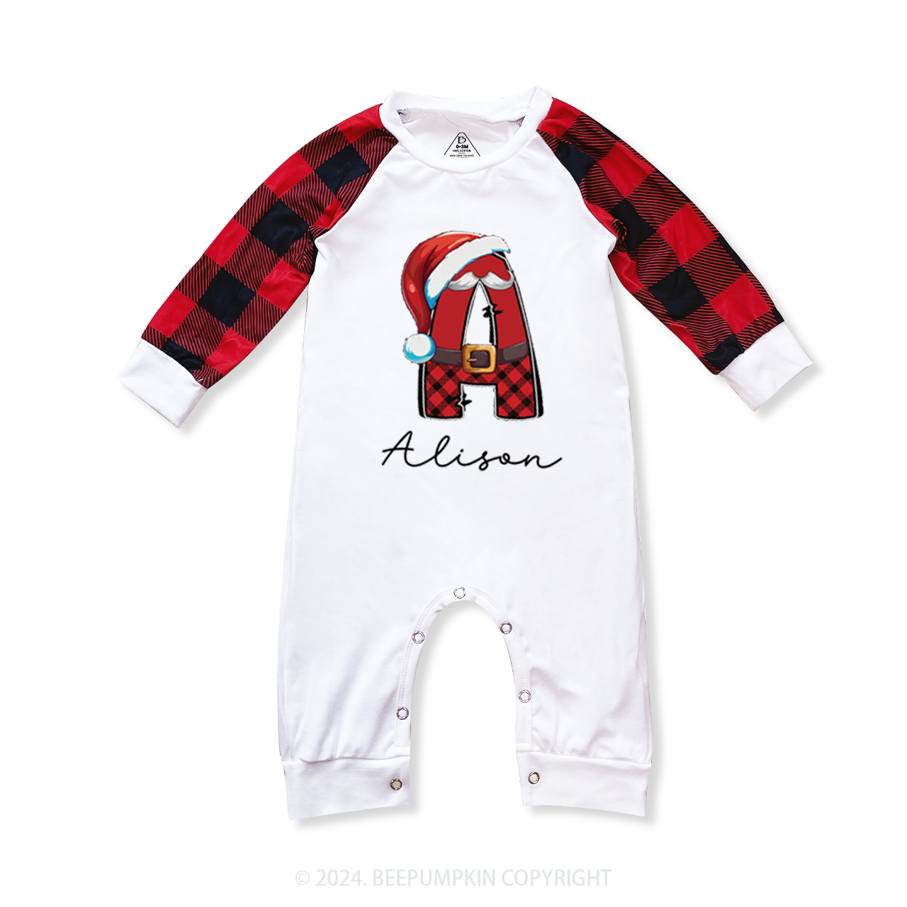 Monogrammed Family Christmas Matching Pajamas Beepumpkin