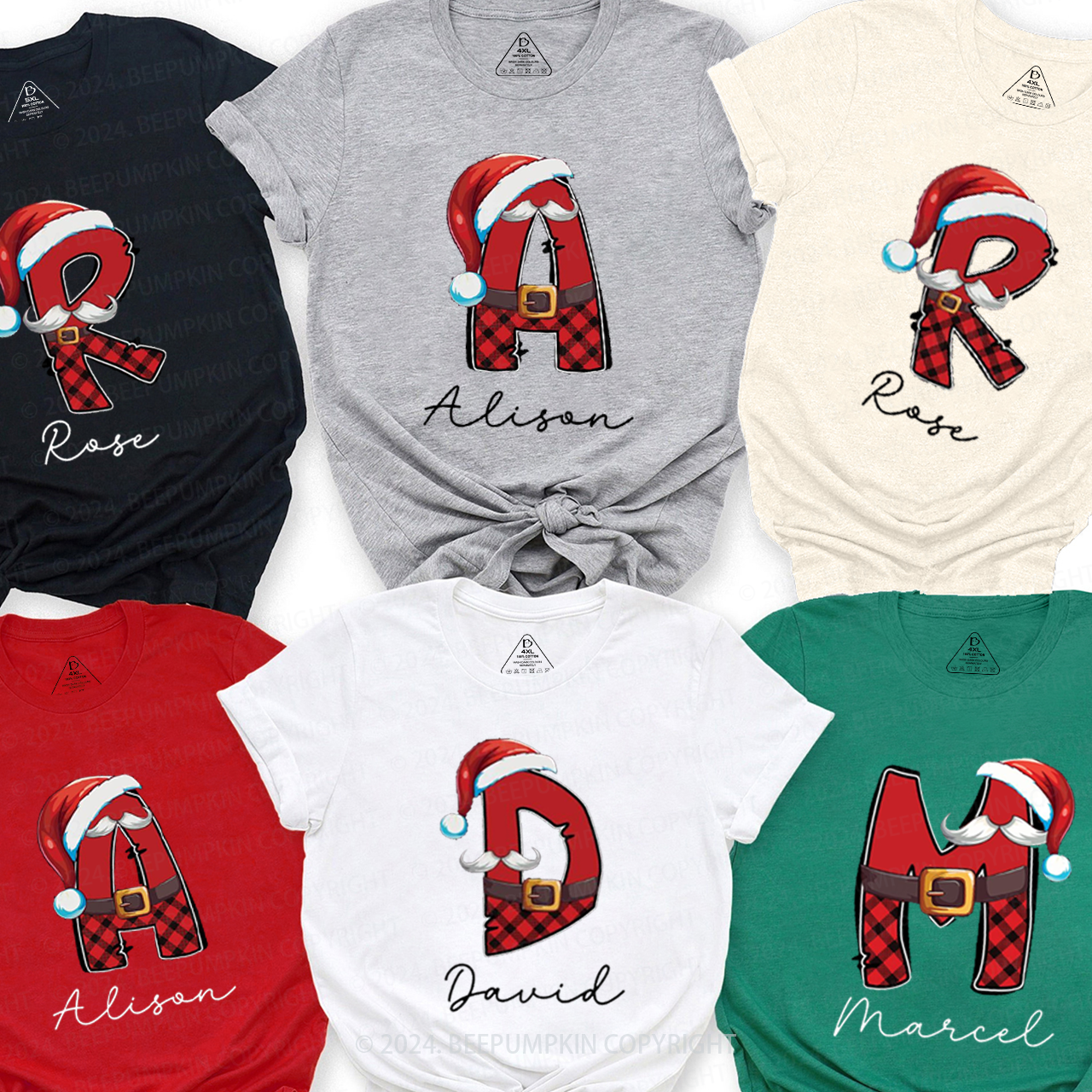 Monogrammed Family Matching T-Shirts Beepumpkin