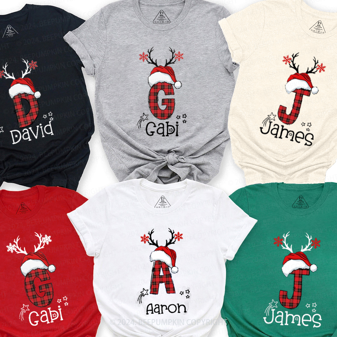 Family Christmas Name Family Matching T-Shirts Beepumpkin