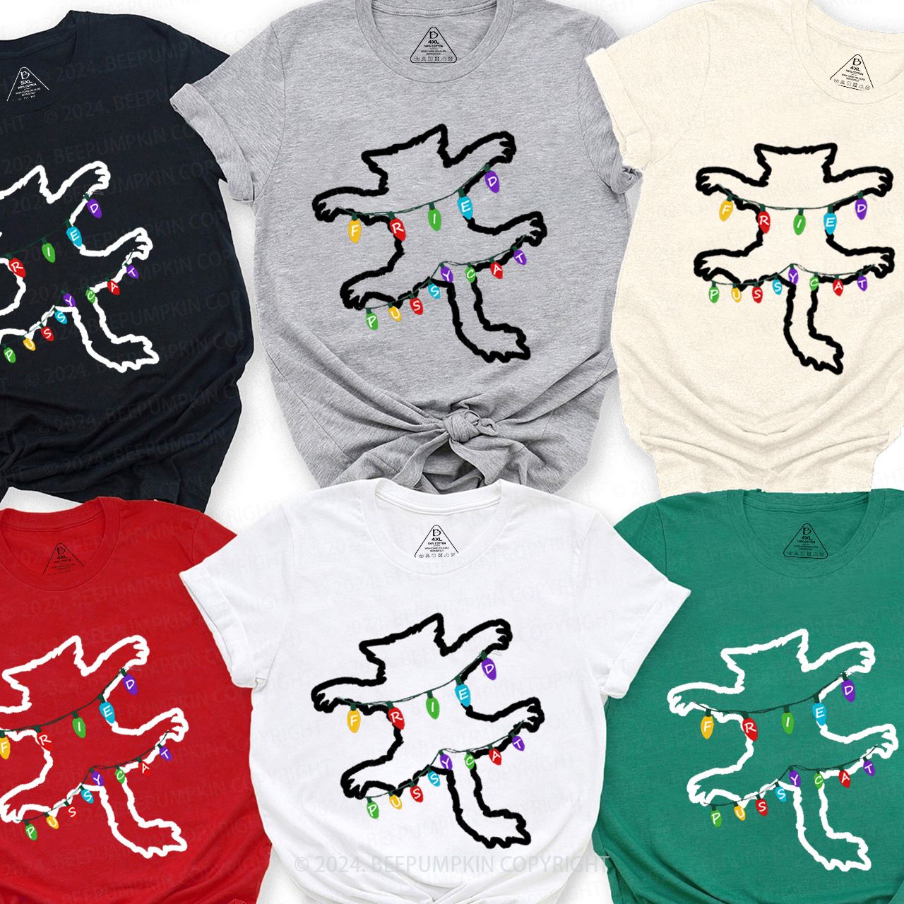 Christmas Vacation Fried Pussycat Family Matching T-Shirts Beepumpkin