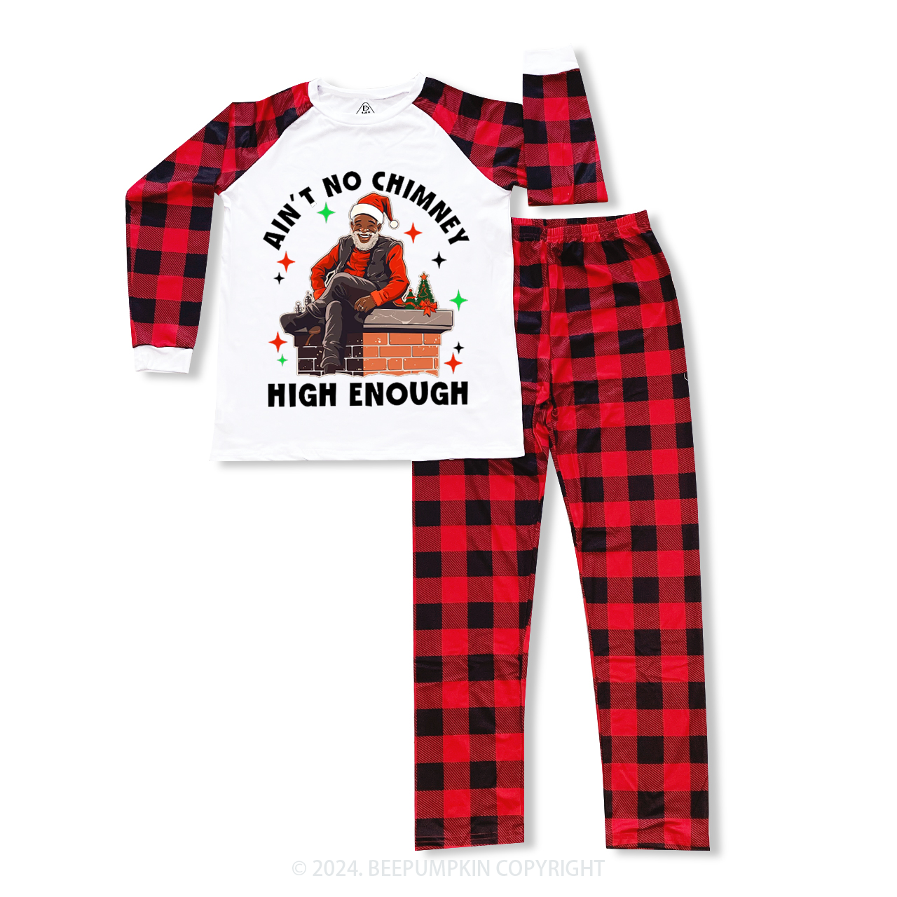 Black Santa Family Christmas Matching Pajamas Beepumpkin