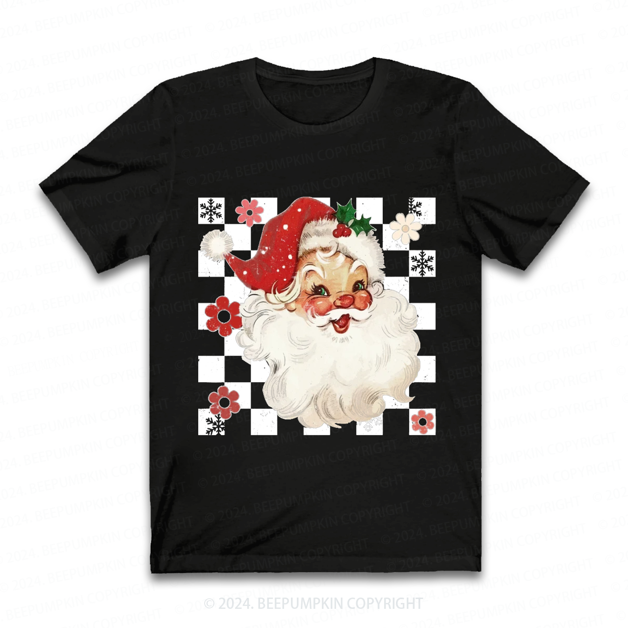 Checkered Santa Claus Shirts Beepumpkin