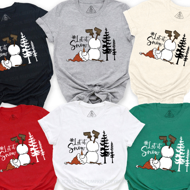 Let It Snow Christmas Matching T-Shirts Beepumpkin