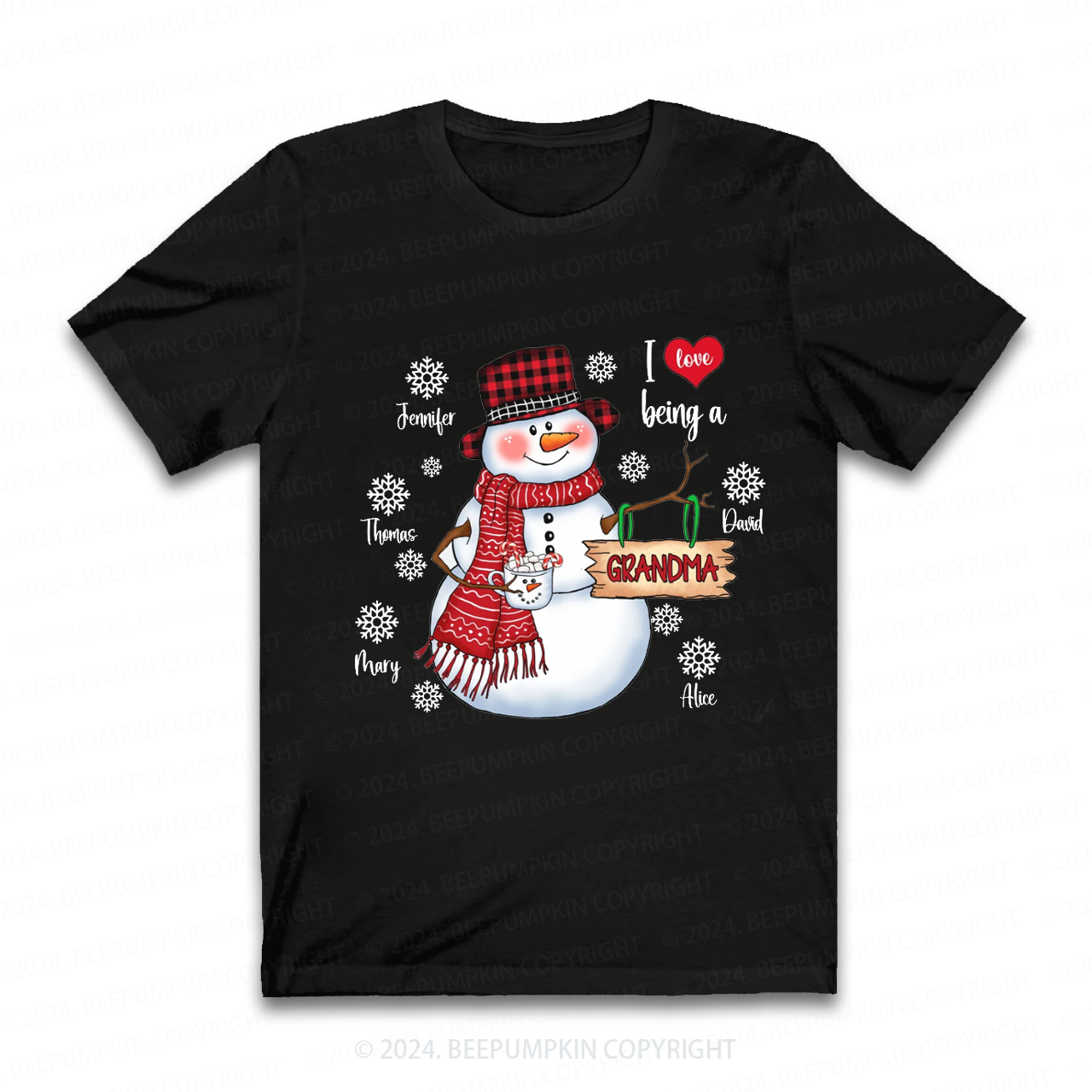 Personalized Christmas  Name Grandma Gift Shirt Beepumpkin 