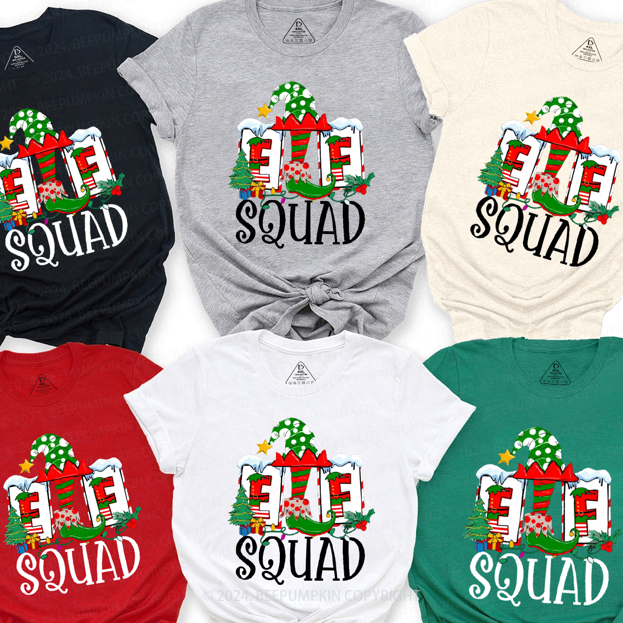 ELF Squad Family Matching T-Shirts Beepumpkin