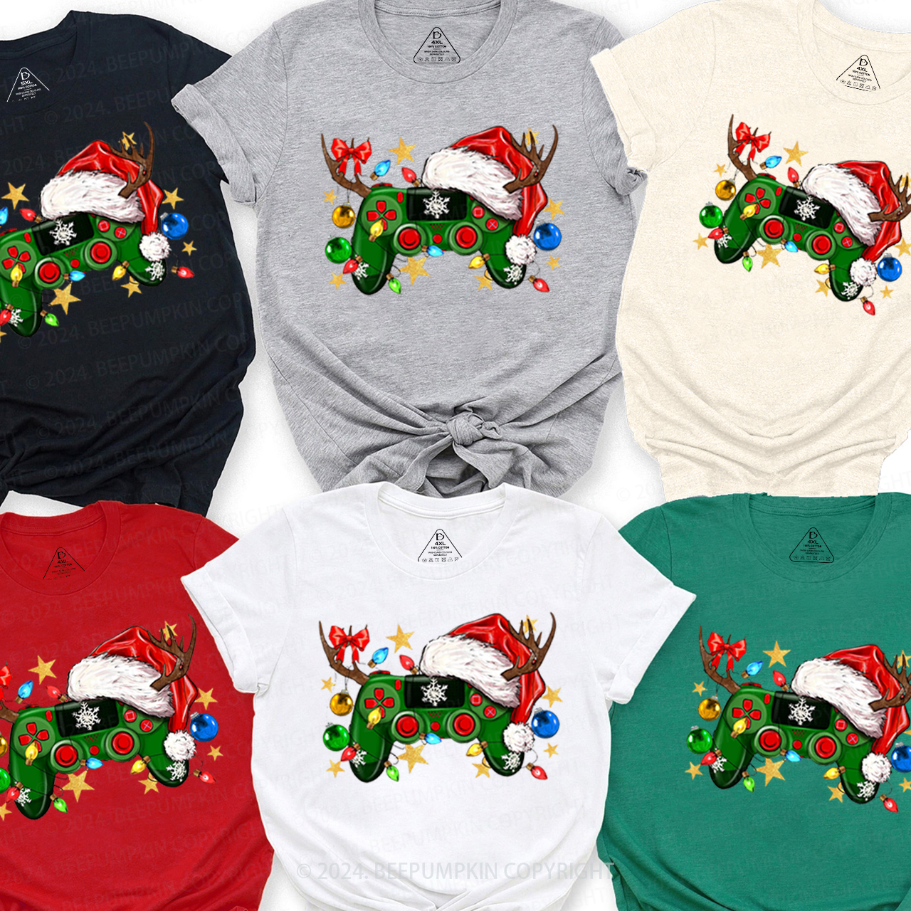 Christmas Game Controller Family Matching T-Shirts Beepumpkin