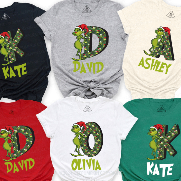 Personalized Print Alphabet Wall Family Matching T-Shirts Beepumpkin