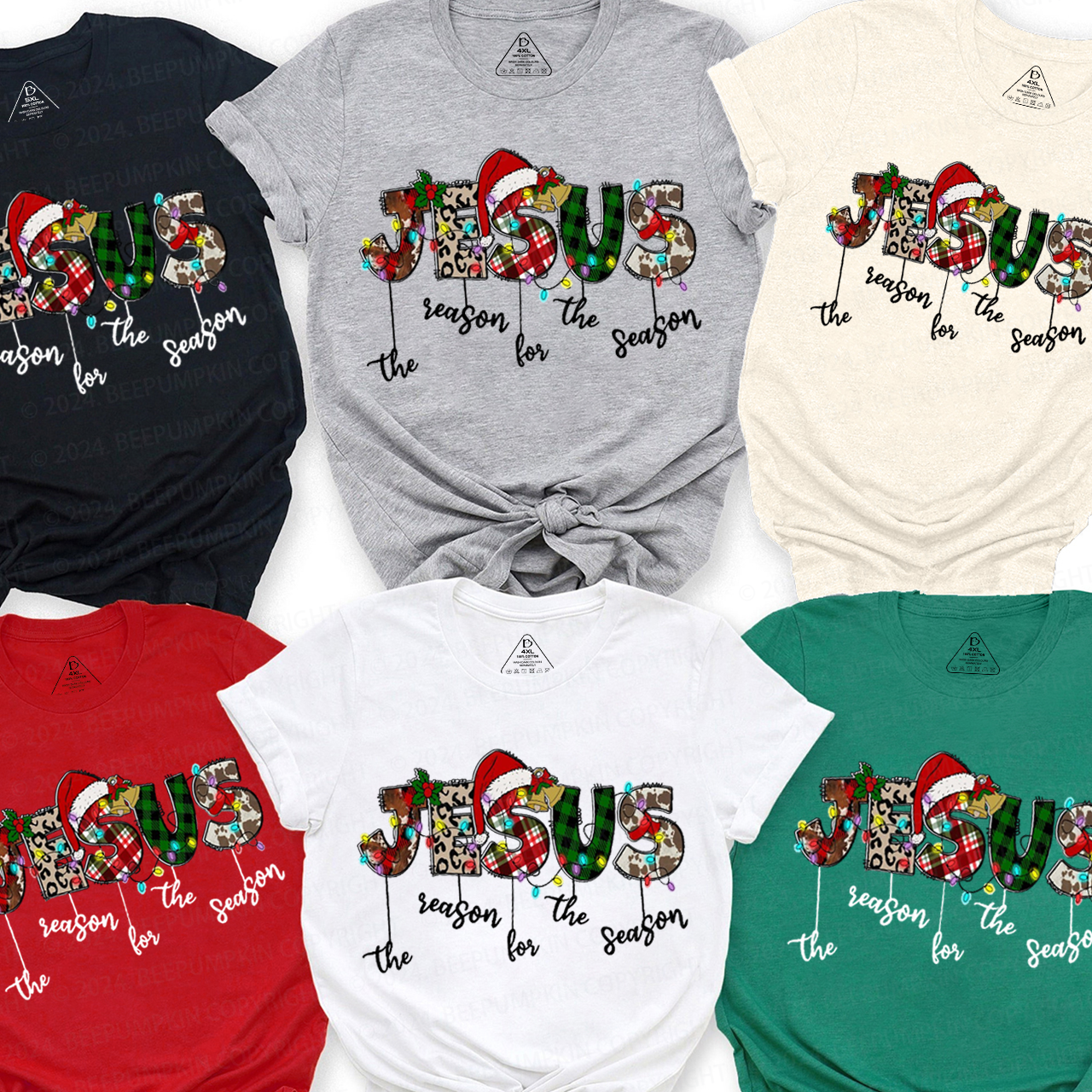 Jesus is the reason Family Group Family Matching T-Shirts Beepumpkin