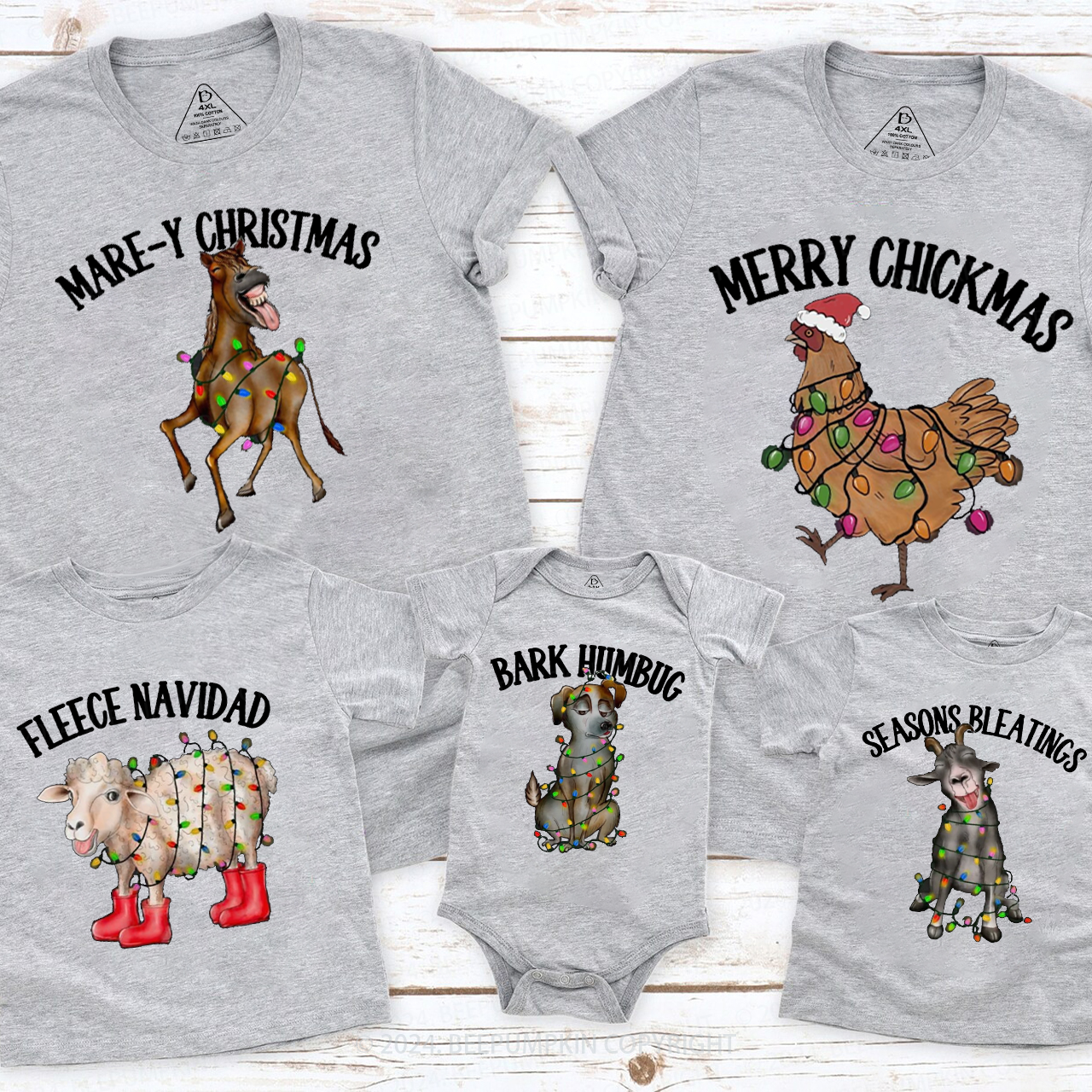 Farm Animals Group Family Matching T-Shirts Beepumpkin