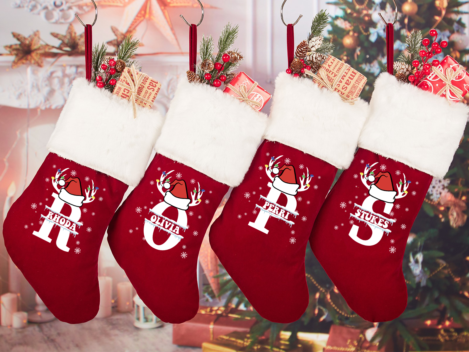 Personalized Gift Monogrammed Christmas Alphabet stocking Beepumpkin