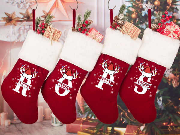 Image of Personalized Gift Monogrammed Christmas Alphabet stocking Beepumpkin