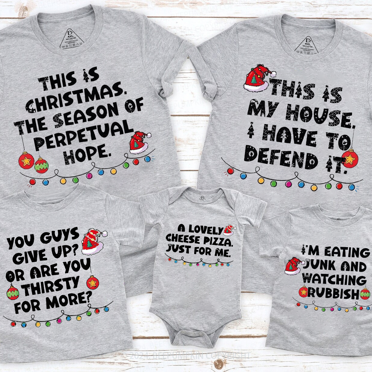 Christmas Movie Quotes Family Matching T-Shirts Beepumpkin