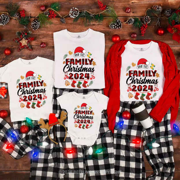 Personalized Gingerbread Snowflakes Family Matching T-Shirts Beepumpkin