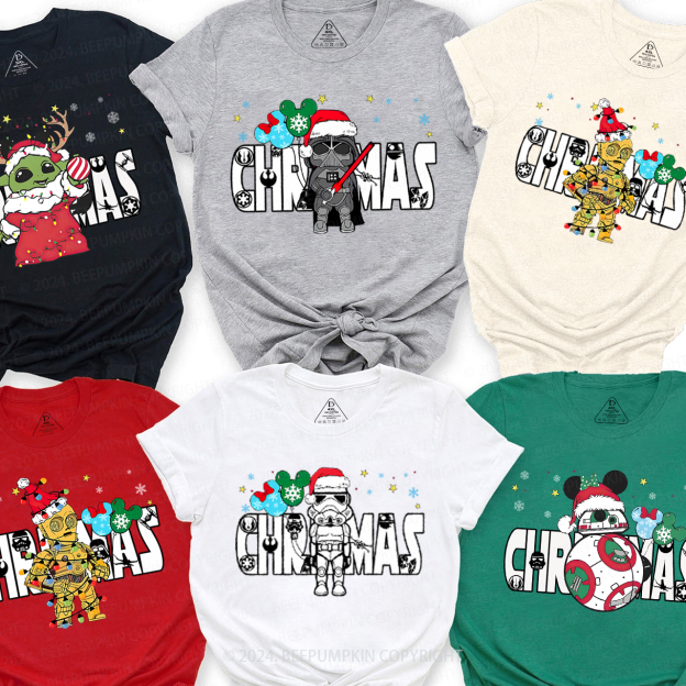 Personalized Fighting Character Snowflake Christmas Matching T-Shirts Beepumpkin