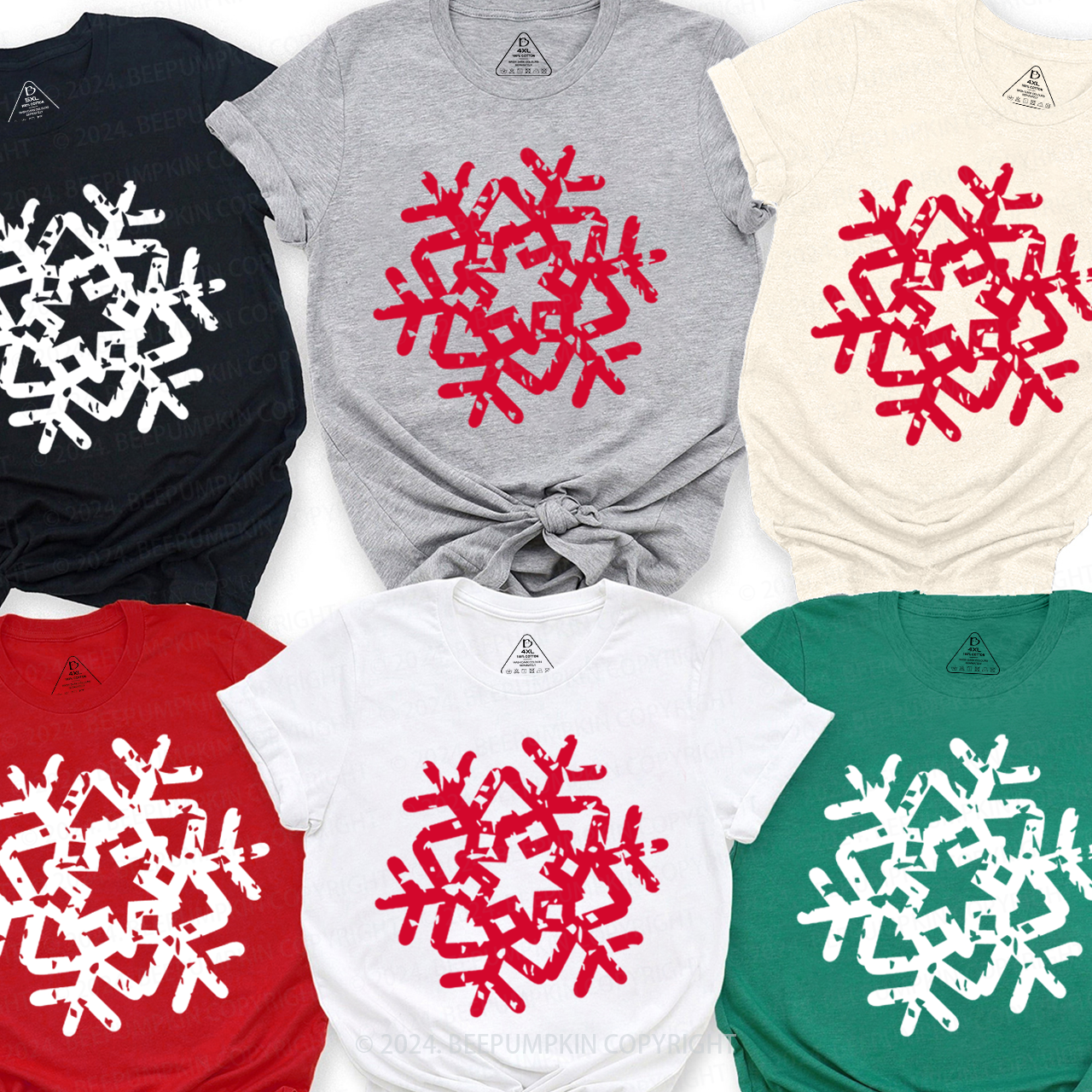 Snowflake Christmas Family Matching T-Shirts Beepumpkin