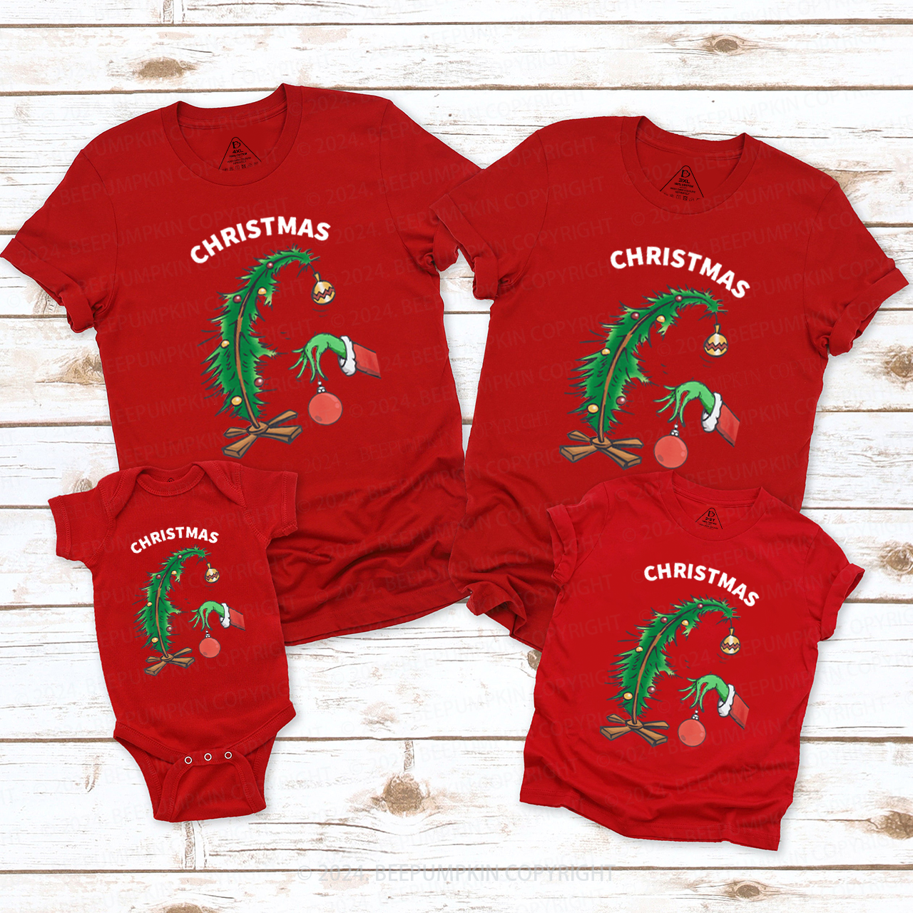 Christmas Bright Tree Family Matching T-Shirts Beepumpkin