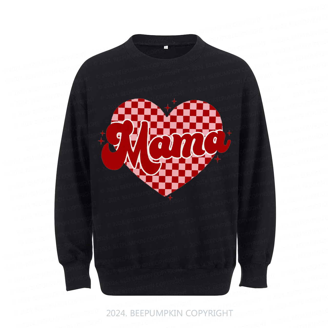 Mama Checkered Heart Sweatshirt For Mama