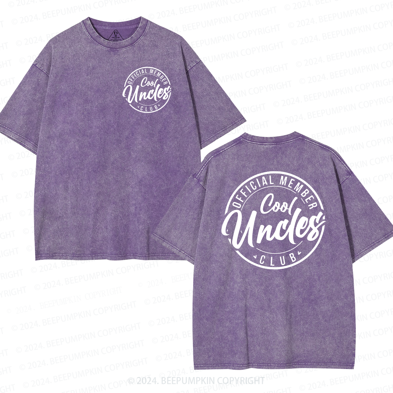 Personalized Retro Cool Uncle NameWashed T-Shirts 