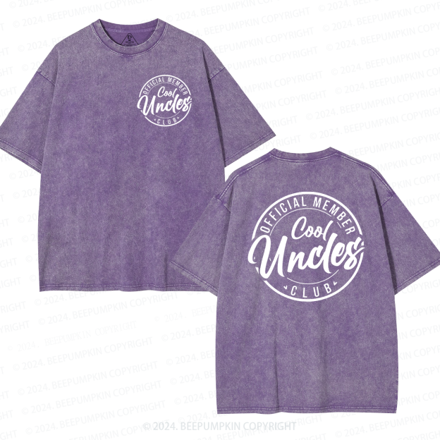 Personalized Retro Cool Uncle NameWashed T-Shirts 