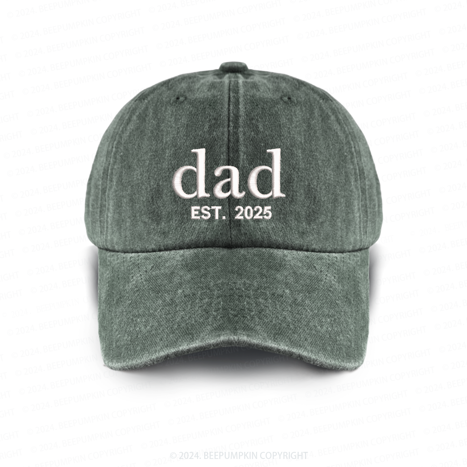Personalized Adult Washed Embroidered Baseball Cap With Date