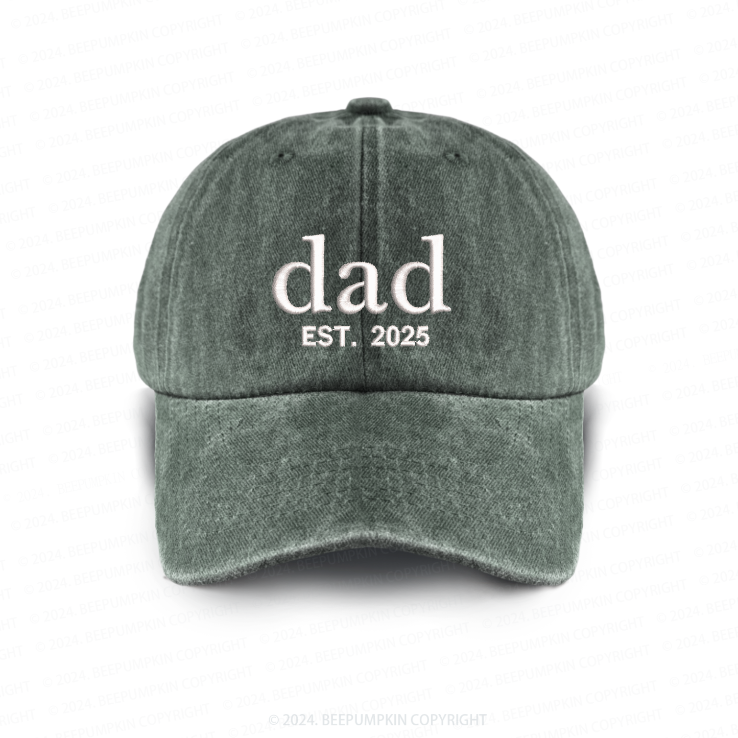 Personalized Adult Washed Embroidered Baseball Cap With Date
