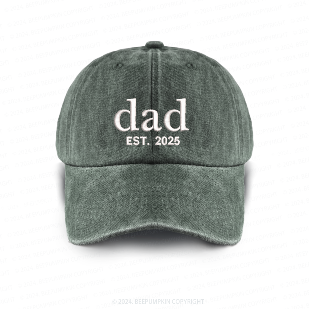 Personalized Adult Washed Embroidered Baseball Cap With Date