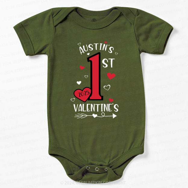 Personalized First Valentine Bodysuit For Baby