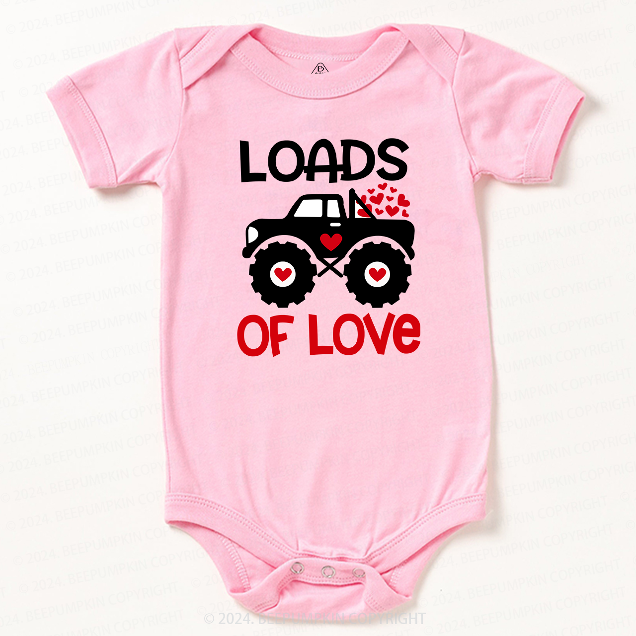 Loads of Love Valentines Truck Bodysuit For Baby