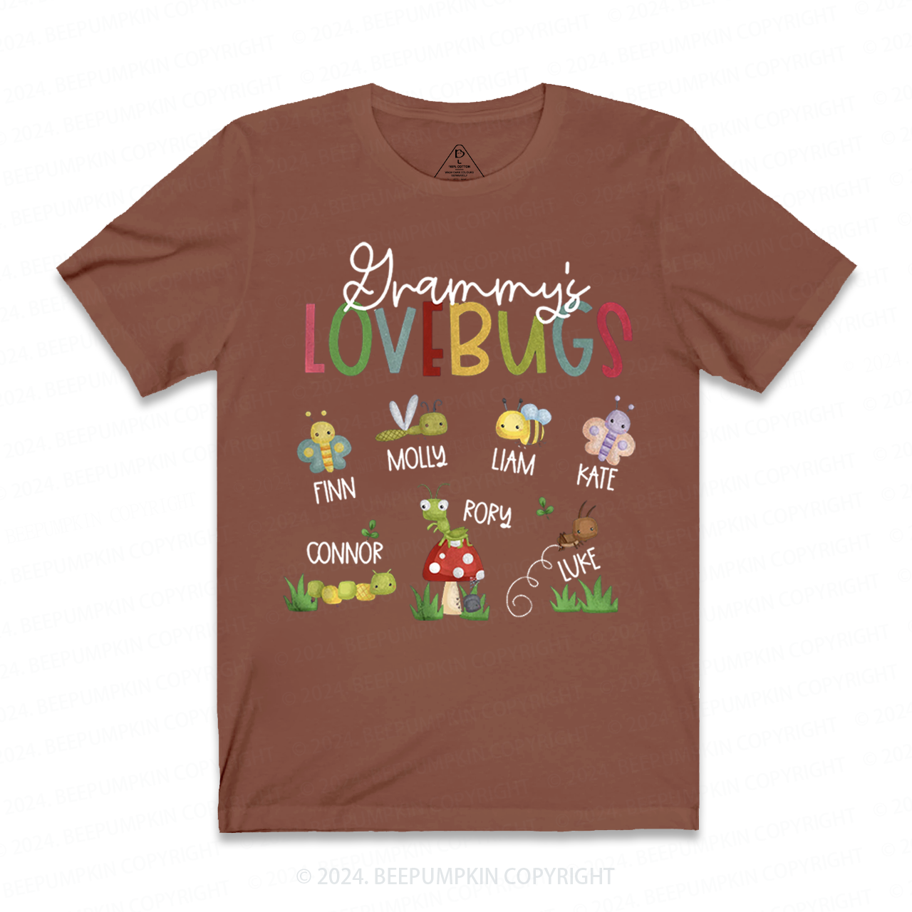 Personalized Grammy's Lovebugs Name T-Shirts