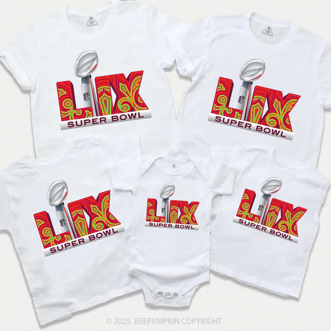 Football Fan Game Day Family Matching Tees Beepumpkin