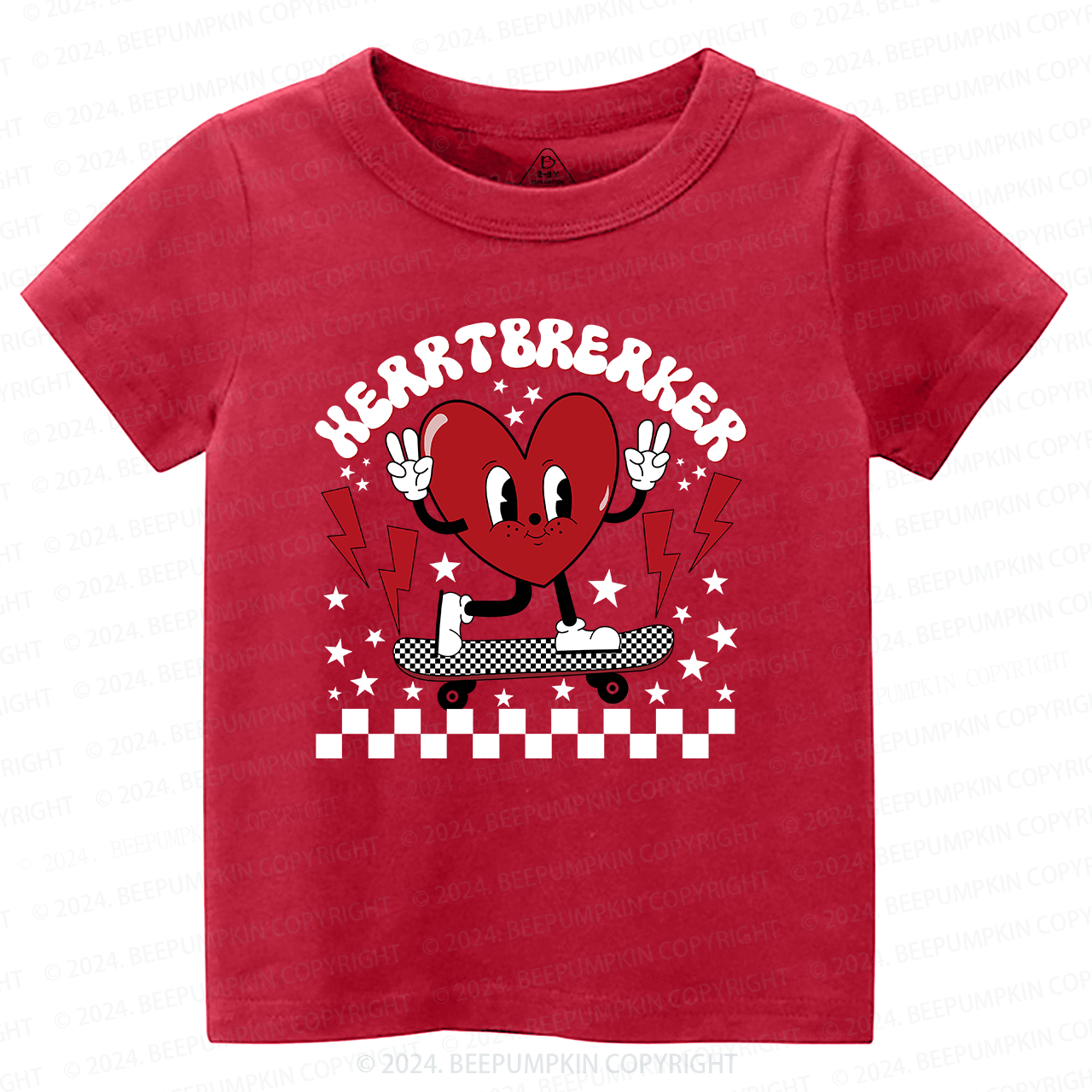 HeartBreaker Skateboard Valentine's Day-Toddler Tees