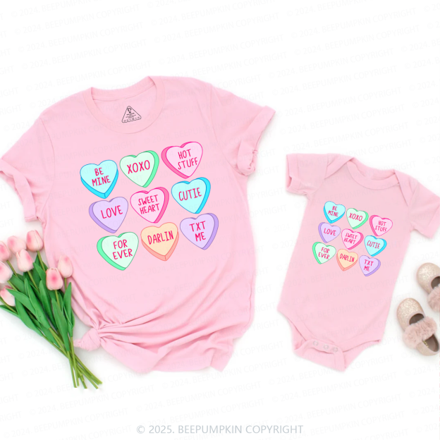 Candy Hearts Valentines Day Gift Family Matching Valentine's Shirts