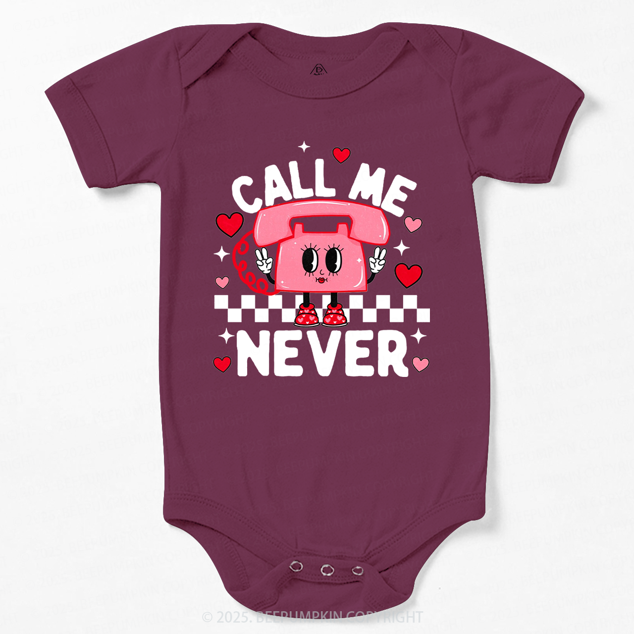 Call Me Never Valentine's Day Bodysuit Beepumpkin