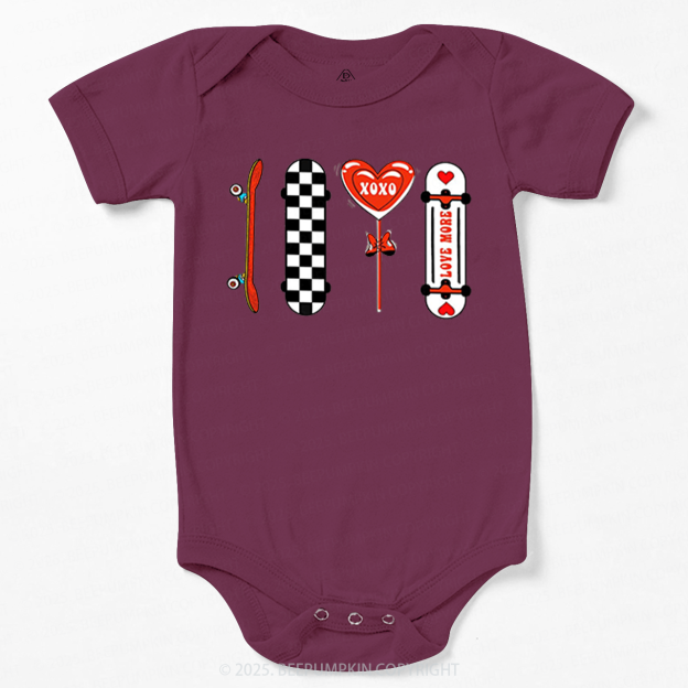 Skateboard Valentine's Day Bodysuit Beepumpkin
