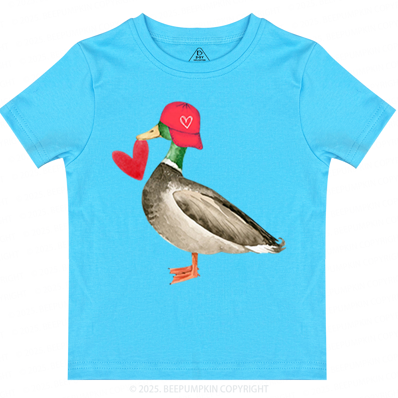 Love Duck Valentine's Day Toddler&Kid's Tees Beepumpkin